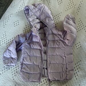 Purple Puffer Jacket with Hood